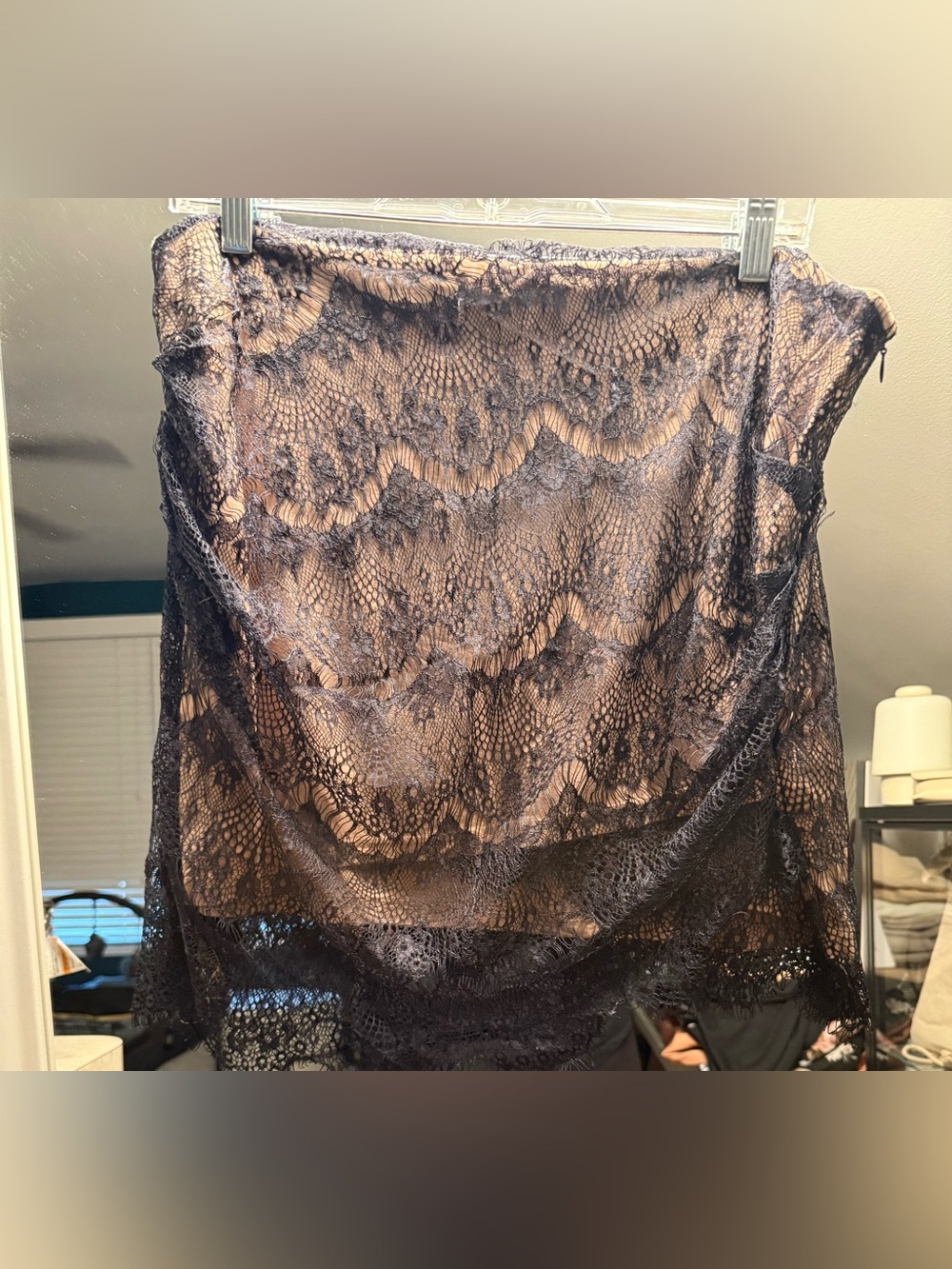 Free People Black Lace Chemise Slip Skirt